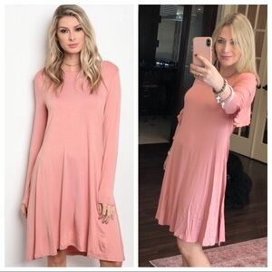 3/$36 High neck ruffle swing dress